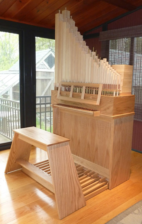 Single rank practice organ